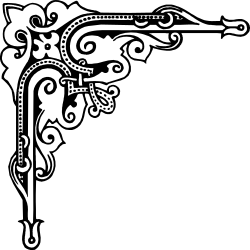 Gun Silhouette with Floral Design - Elegant Borders and Corners Clipart