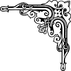 Elegant Flower Silhouette with Swirls and Scrolls Clipart