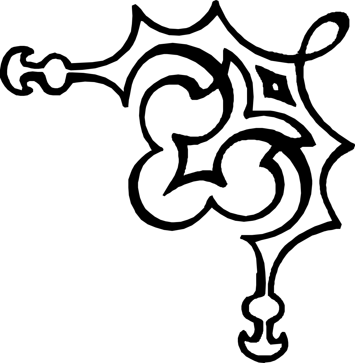 Stylish Borders and Corners Clipart - White Logo on Black Background