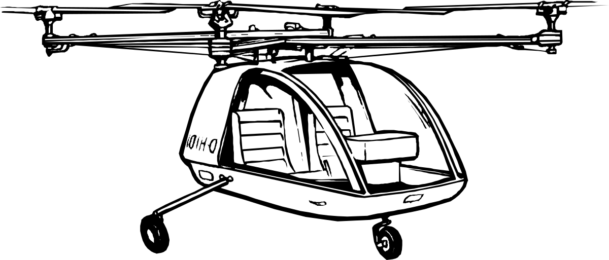 Helicopter with Large Rear Propeller - Dynamic Clipart for Your Projects