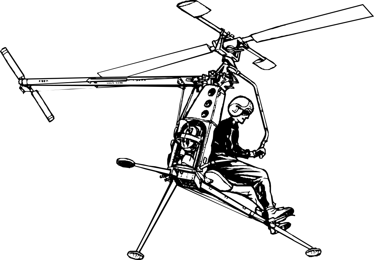 Helicopter Clipart: Stunning Black and White Drawing