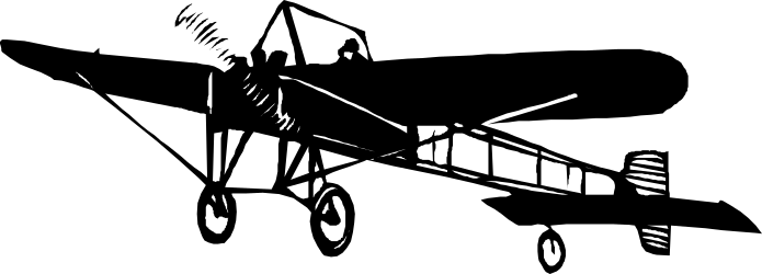 Black and White Plane Clipart: Elegant Airplane Illustration
