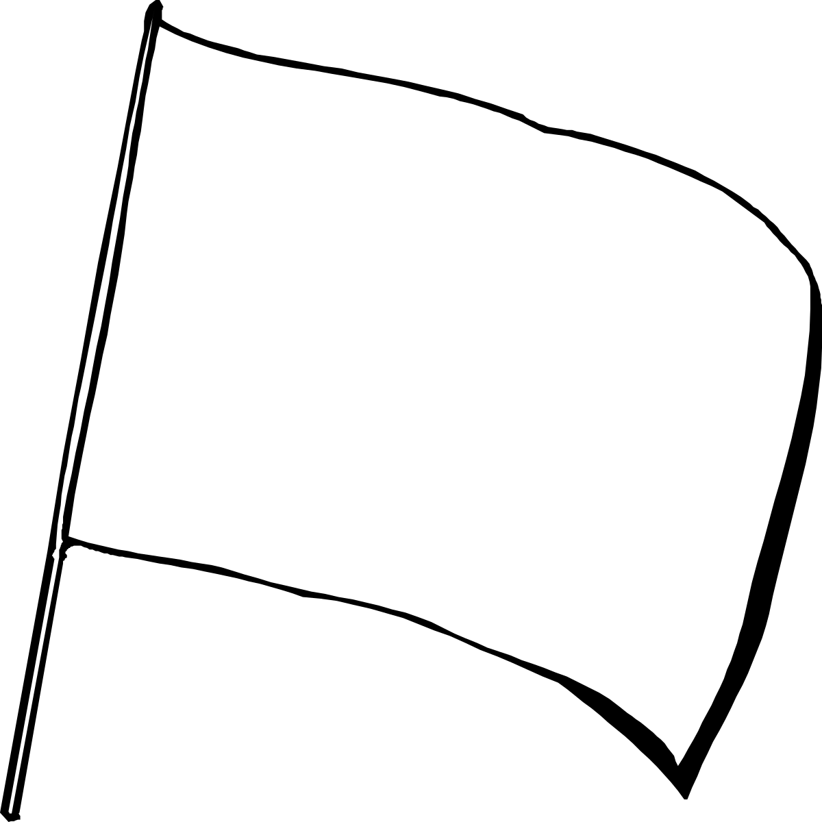 White Flag on Black Background - Clipart for Various Uses