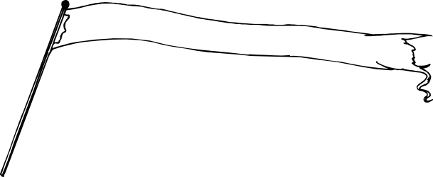 White Flag Flying in the Air Clipart - Symbol of Peace and Surrender