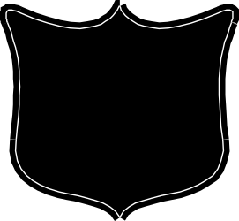 Black and White Shield Clipart: Bold Outline Design