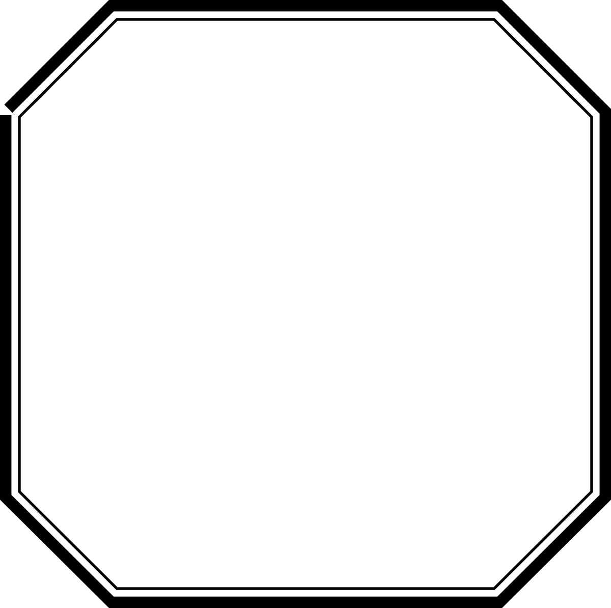 Black and White Octal Clipart - Unique Geometric Visuals