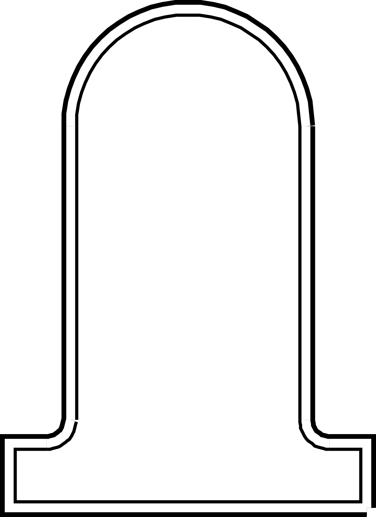 Tombstone with Cross Clipart - Detailed Grave Marker Illustration