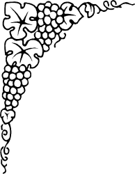 Grapes Clipart - Elegant Borders and Corners on Black Background