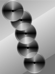 Metal Plate with Three Discs - Elegant Borders and Frames Clipart
