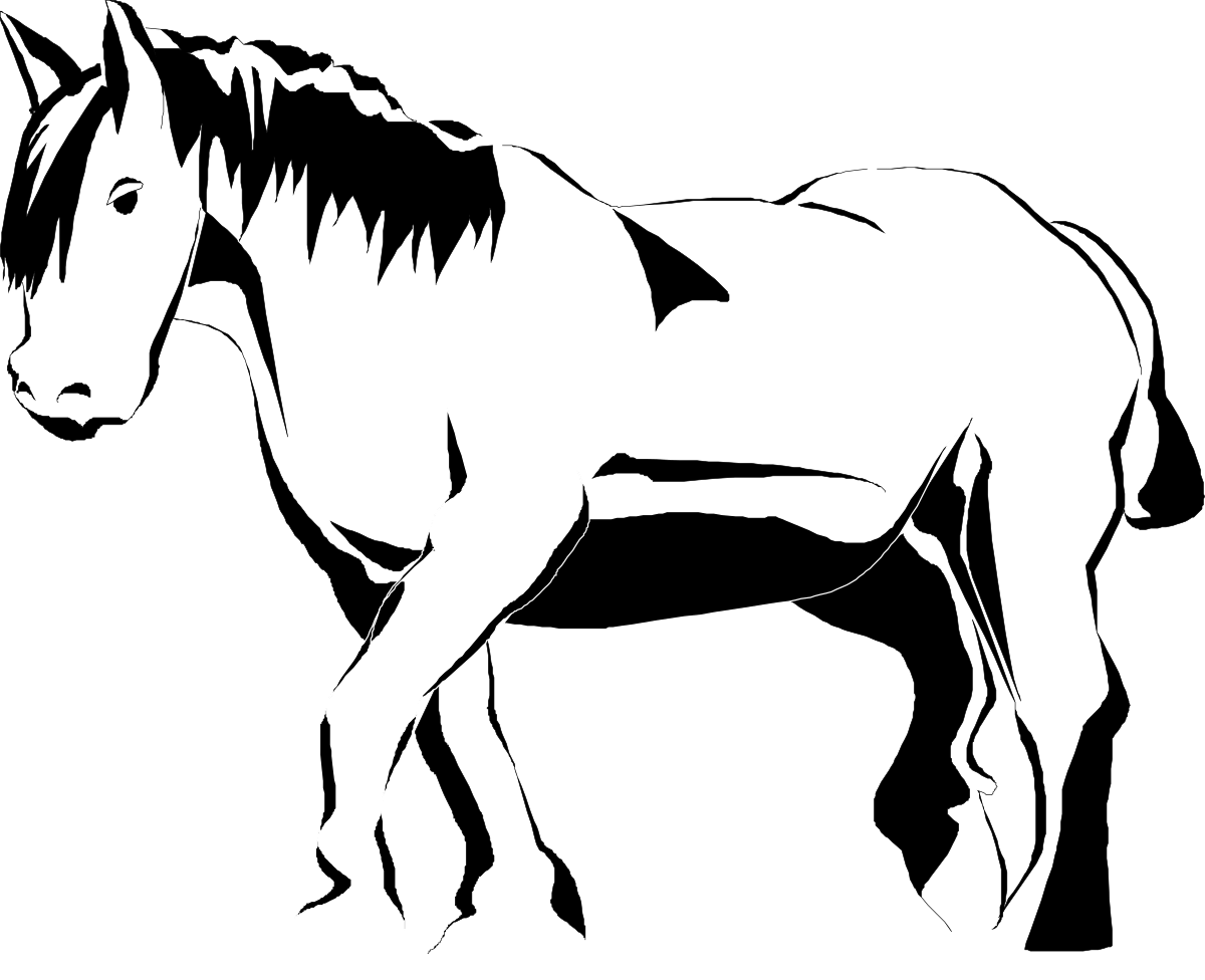 Silhouetted Horse on Black Background Clipart for Creative Projects