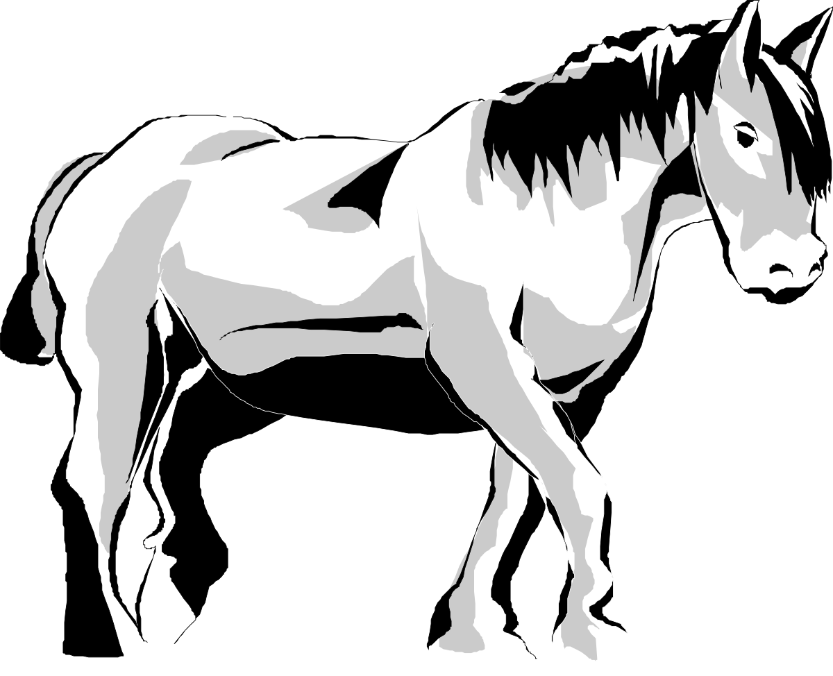 Horse Silhouette on Black Background - Stunning Clipart for Design Projects