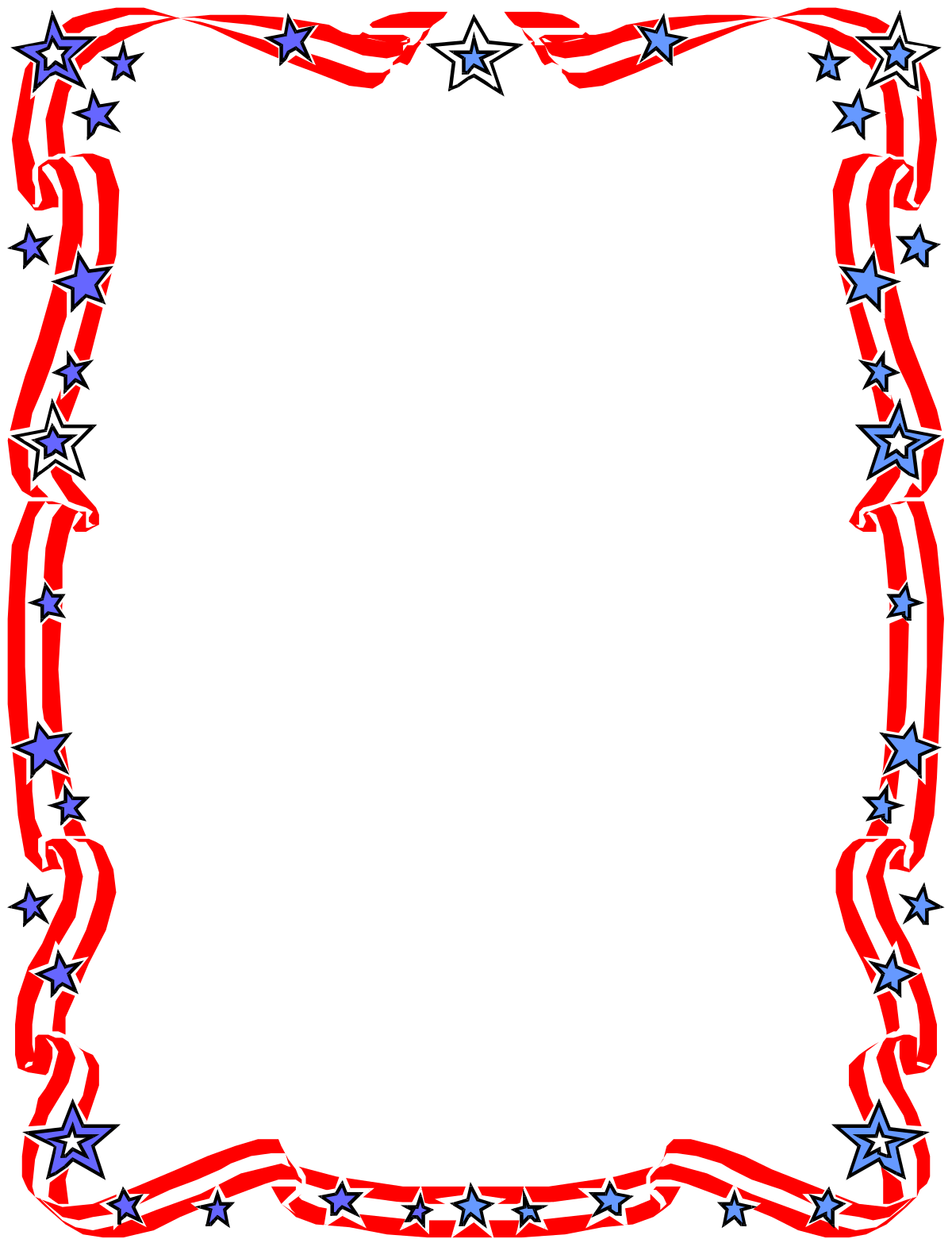 a red, white and blue frame with stars clip art png transparent Red, White and Blue Frame with Stars - 4th of July Clipart