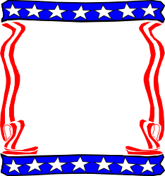Star Border Clipart: Red, White and Blue for Holiday Celebrations