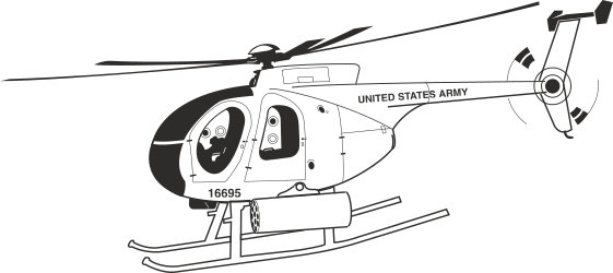 Helicopter Clipart - Black and White Outline for Versatile Use