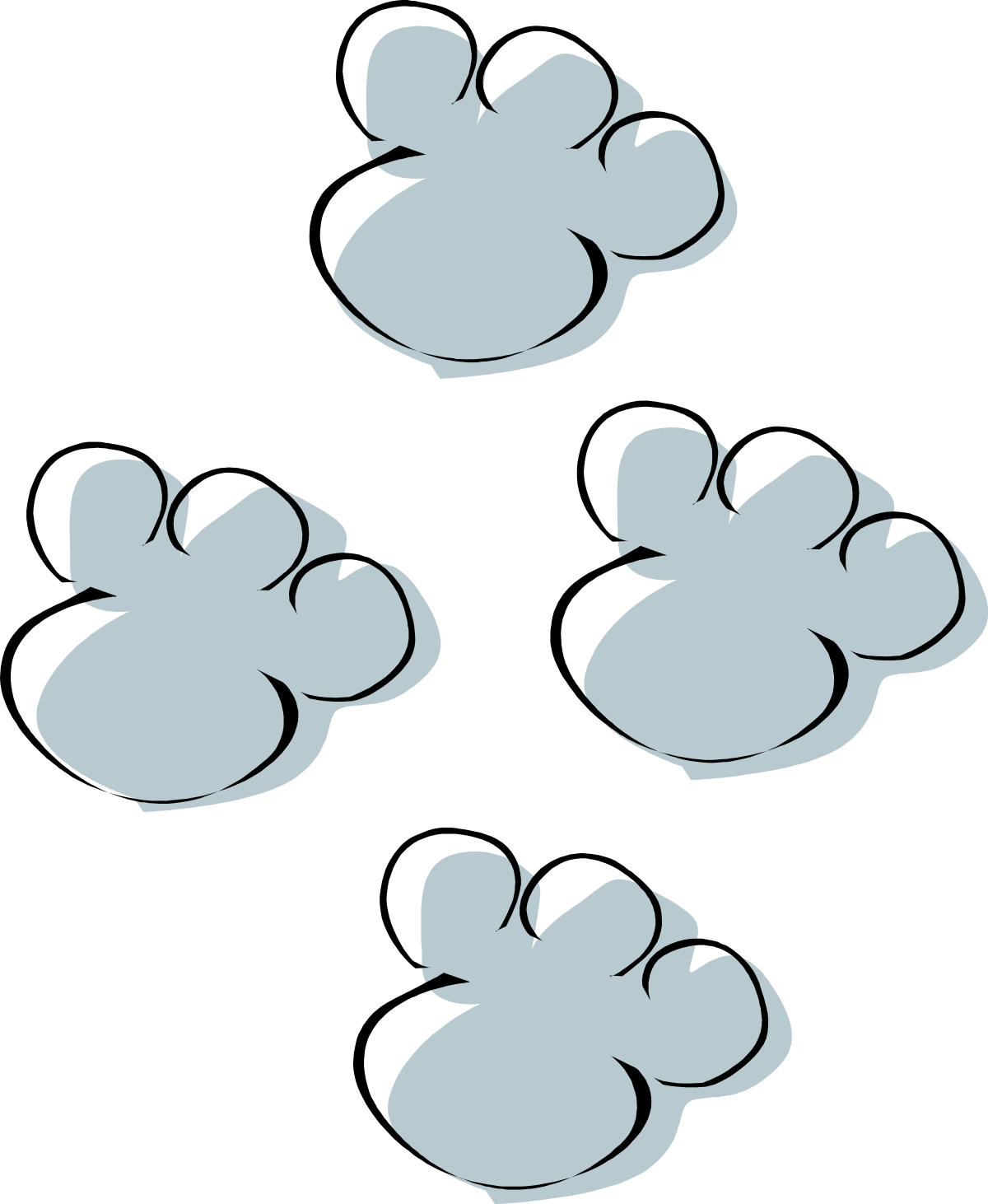 Four White Mouse Heads Clipart - Perfect for Fun and Playful Designs