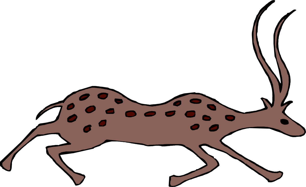Animal Clipart: Brown and Black Creature Running on Black Background