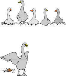 Ducks Piling Together - Charming Clipart for Fun Designs