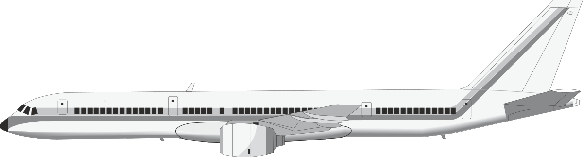 White Airplane Clipart on Black Background - Perfect for Travel Themes
