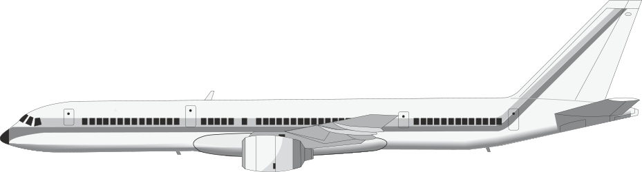 White Airplane Clipart on Black Background - Perfect for Travel Themes