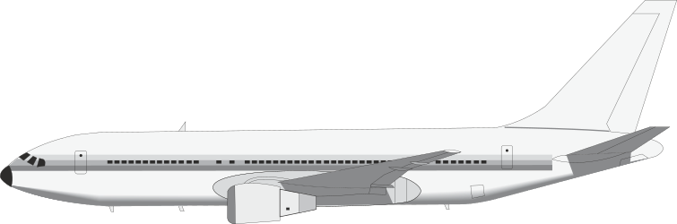 White Airplane Clipart on Black Background - A Stunning Visual
