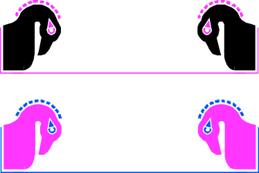 Pink Elephant on Blue Background - Whimsical Clipart