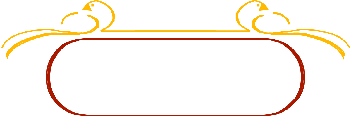 Vibrant Red and Yellow Frame with Two Birds Clipart