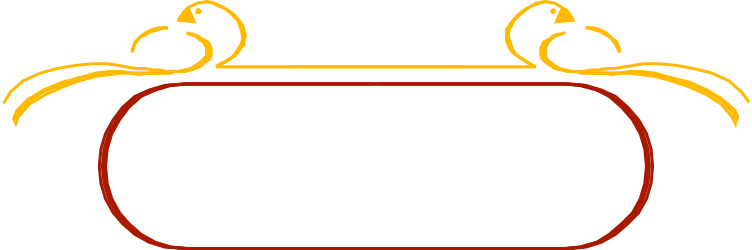Vibrant Red and Yellow Frame with Two Birds Clipart