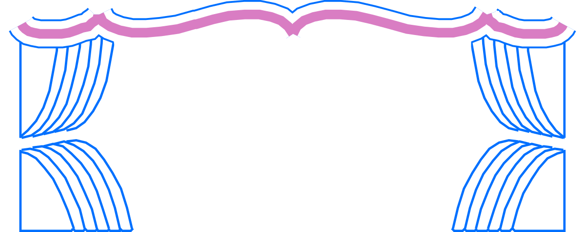 Pink and Blue Striped Curtain Clipart - Perfect Borders and Bars Design