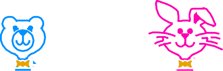 Bear Clipart: Two Distinct Colored Shapes of a Bear