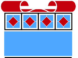 Blue and Red Box with Red Ribbon Clipart - Festive Gift Design