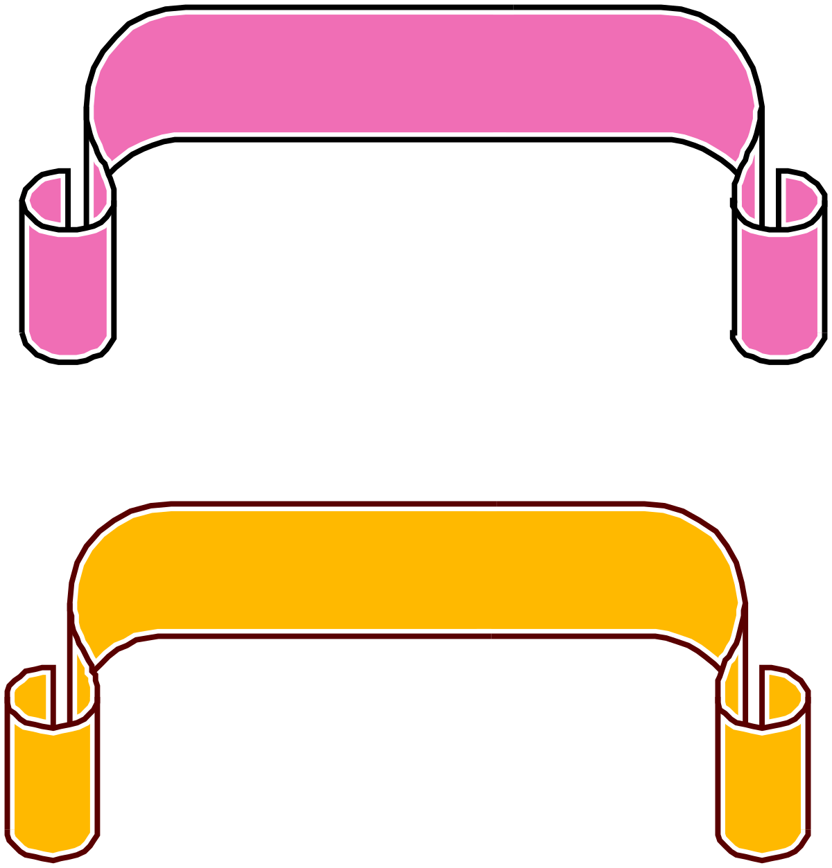 Charming Pink and Yellow Bed Clipart with White Pillow and Borders