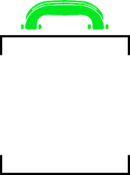 Green Car with White Stripe Clipart - Vibrant Miscellaneous Design