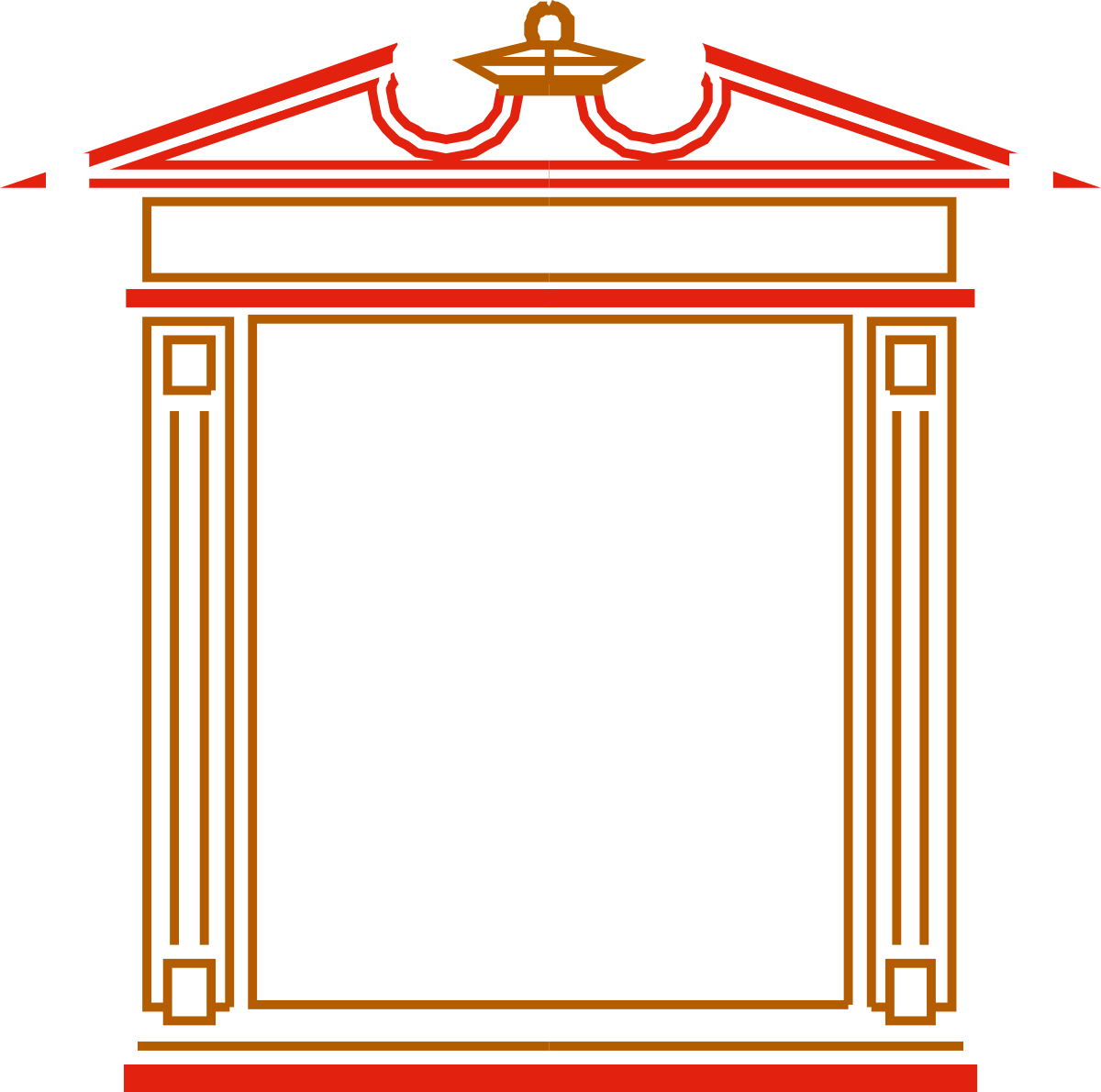 Stunning Red and Brown Building with Roof Clipart