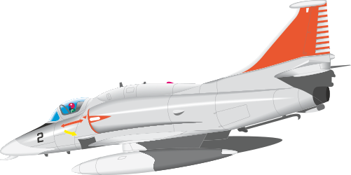 Attack Airplane Clipart: Small Aircraft with Red and White Stripe