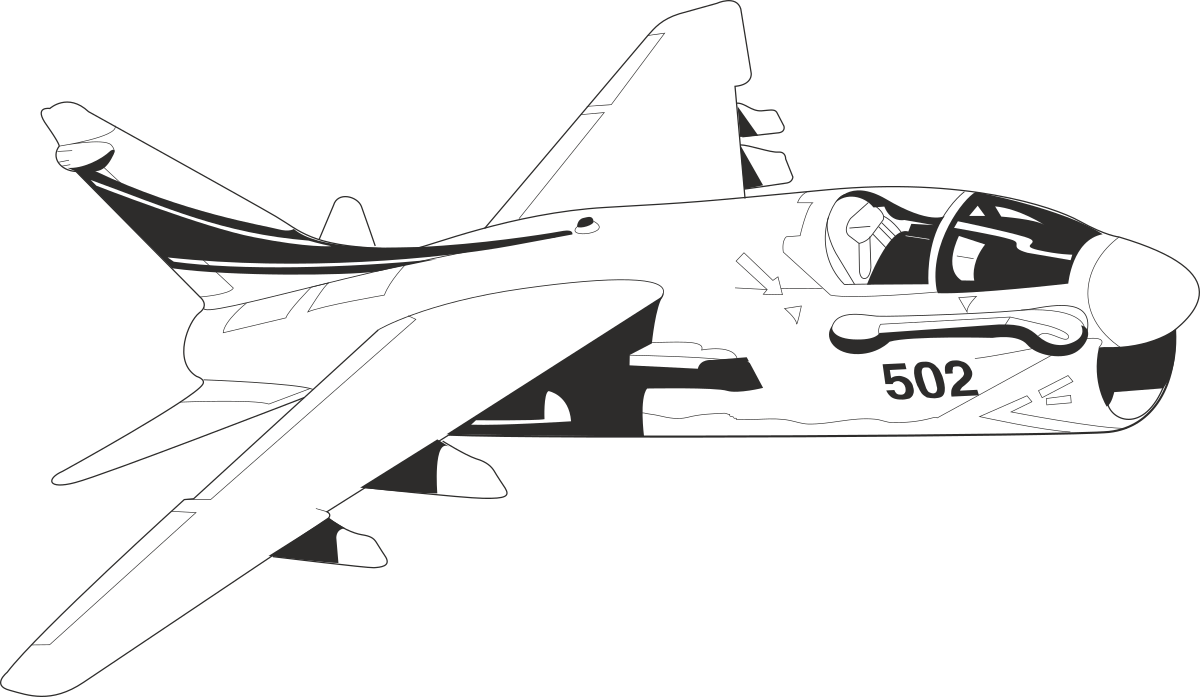 Fighter Jet Flying in the Sky - Dynamic Clipart Illustration