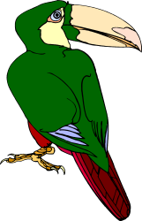 Vibrant Green Parrot with Red Beak Clipart for Nature Lovers