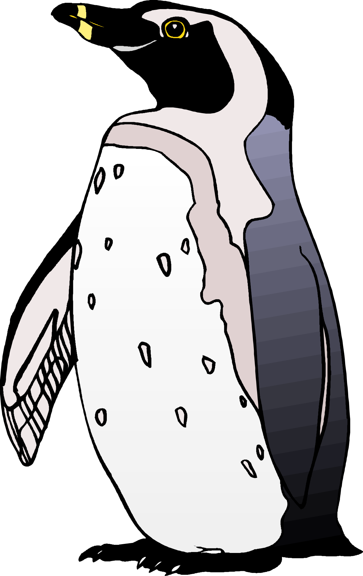 Penguin Clipart with Yellow and Black Beak - Perfect for Fun Designs