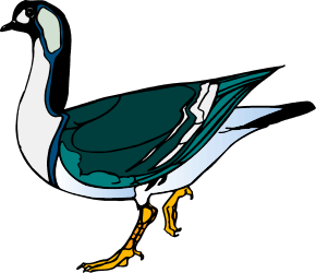 Duck Clipart with White Body and Blue Wings - Perfect for Creative Projects