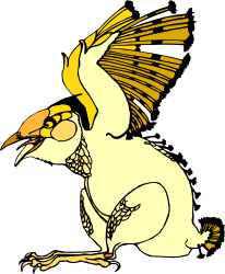Bird with Yellow Beak on Black Background - Stunning Clipart Illustration