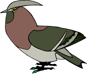 Green Beak Bird Clipart with Brown Wings for Stunning Visuals