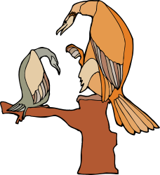 Two Birds on a Branch Clipart - Charming Nature Illustration