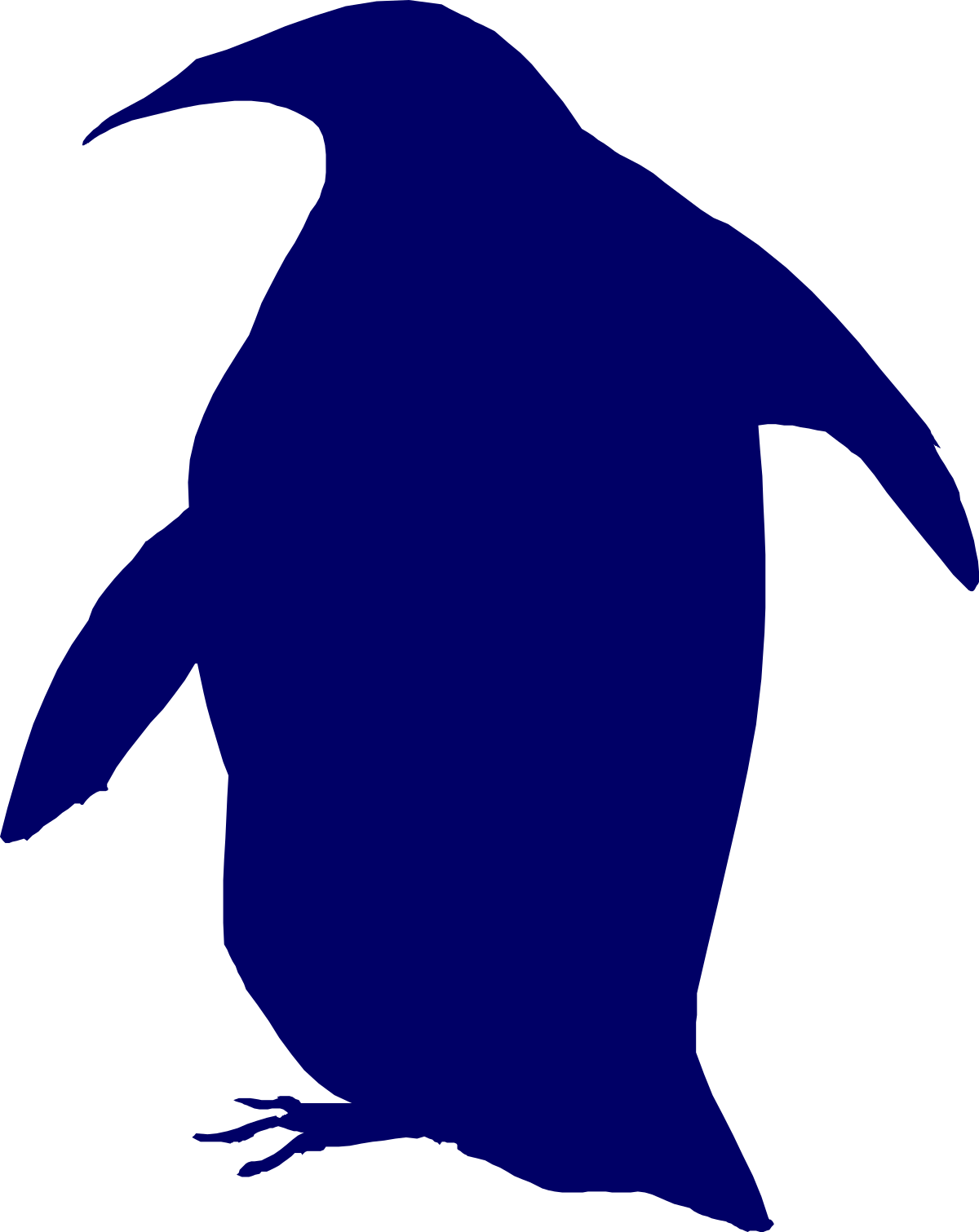 Penguin Silhouette Against Black Background - Elegant & Versatile Clipart