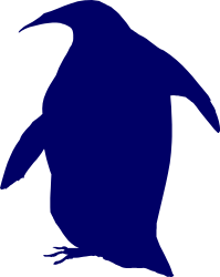 Penguin Silhouette Against Black Background - Elegant & Versatile Clipart