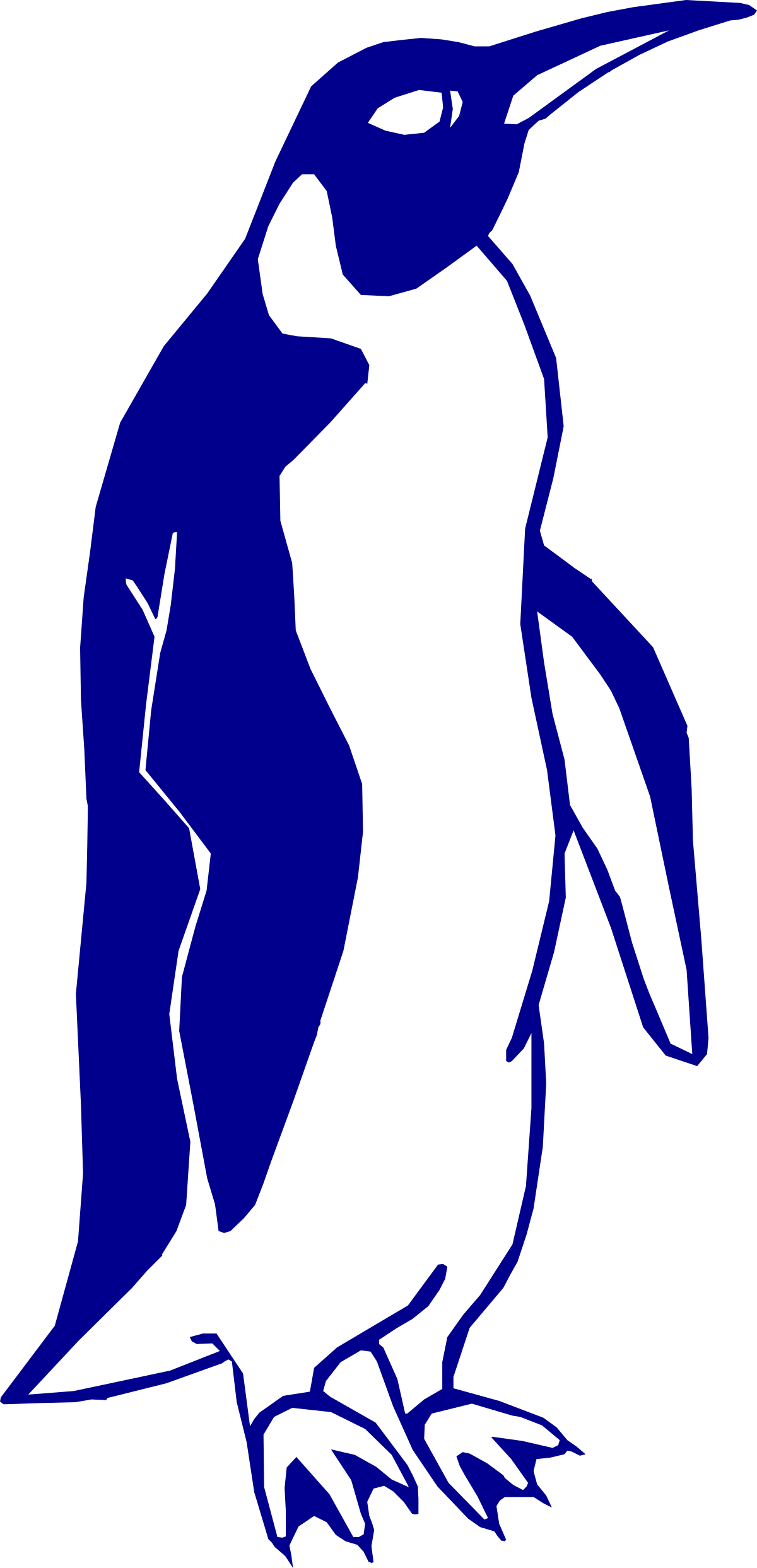 Penguin Clipart: Charming Blue and White Background Illustration