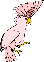 Pink Bird with Yellow Beak Clipart - Vivid and Charming Illustration