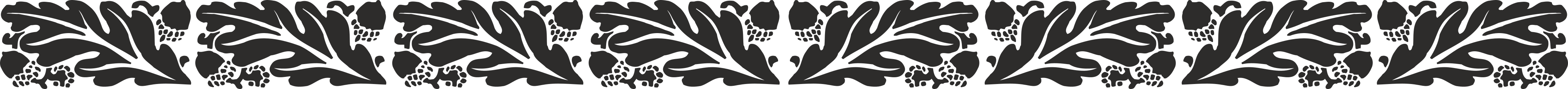 Borders and Plants Clipart: Black and White Acorn Pattern