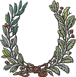 Borders with Plants and Acorns - Elegant Olive Wreath Clipart