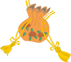 Heart with Yellow Ribbon and Flowers Clipart