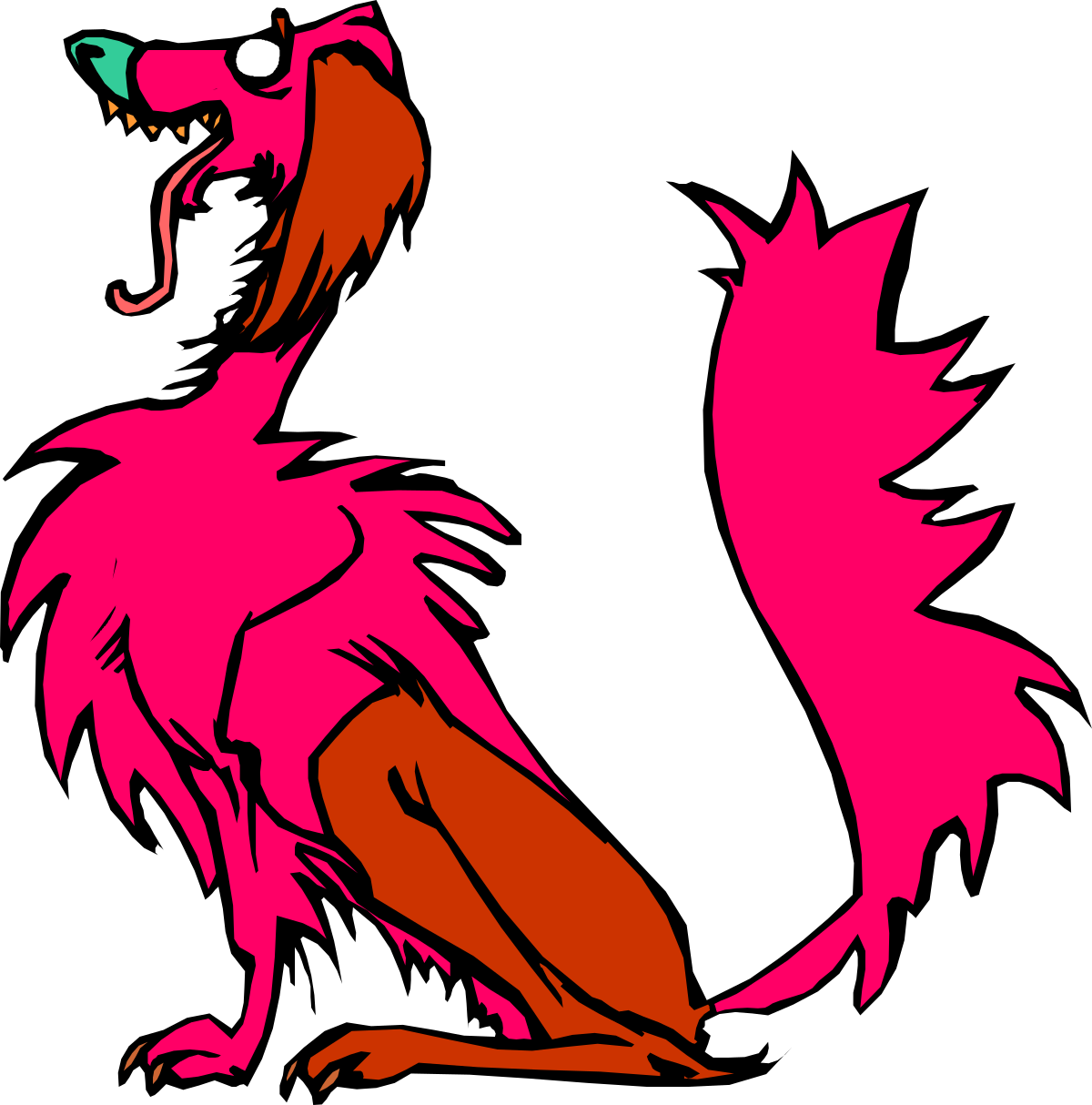 a pink and orange dragon sitting on a black background clip art png transparent Pink and Orange Dragon on Black Background - Captivating Clipart