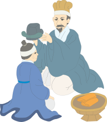 Man and Woman Sitting on the Ground Clipart - Engaging Outdoor Scene